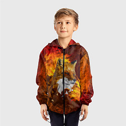 Ветровка с капюшоном детская Огненный Лис, цвет: 3D-черный — фото 2