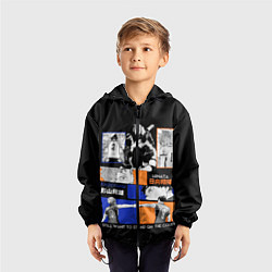 Ветровка с капюшоном детская Хината и Кагеяма, цвет: 3D-черный — фото 2