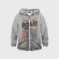 Ветровка с капюшоном детская ROAR Tokyo T-rex, цвет: 3D-белый