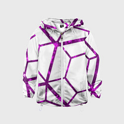 Ветровка с капюшоном детская Hexagon, цвет: 3D-белый