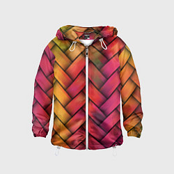 Ветровка с капюшоном детская Colorful weave, цвет: 3D-белый