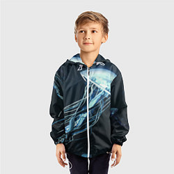 Ветровка с капюшоном детская Рисунок медуза, цвет: 3D-белый — фото 2