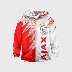 Ветровка с капюшоном детская FC AJAX AMSTERDAM ФК АЯКС, цвет: 3D-белый