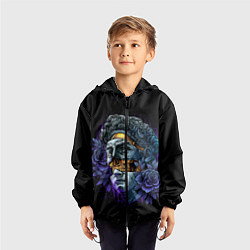 Ветровка с капюшоном детская David Skull, цвет: 3D-черный — фото 2