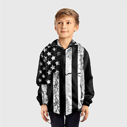 Ветровка с капюшоном детская ЗВЕЗДНО-ПОЛОСАТЫЙ, цвет: 3D-черный — фото 2