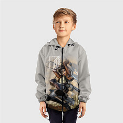 Ветровка с капюшоном детская Эрен Йегер, цвет: 3D-черный — фото 2