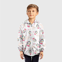 Ветровка с капюшоном детская Радужные Единороги, цвет: 3D-белый — фото 2