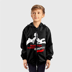 Ветровка с капюшоном детская Чуя Накахара бродячие псы, цвет: 3D-черный — фото 2