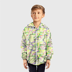 Ветровка с капюшоном детская Geometric Color, цвет: 3D-белый — фото 2