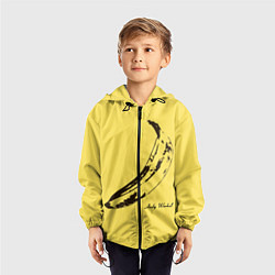 Ветровка с капюшоном детская Энди Уорхол - Банан, цвет: 3D-черный — фото 2