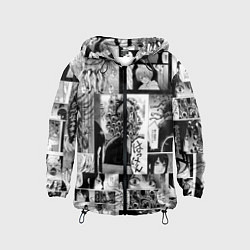 Ветровка с капюшоном детская Девочка, которая видит это, цвет: 3D-черный