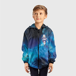 Ветровка с капюшоном детская Владилена Миризе 86, цвет: 3D-черный — фото 2