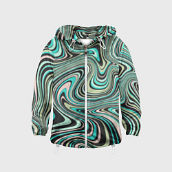 Детская ветровка Розово-зелёные разводы на воде паттерн