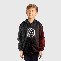 Ветровка с капюшоном детская Linkin Park Logo Линкин Парк, цвет: 3D-черный — фото 2
