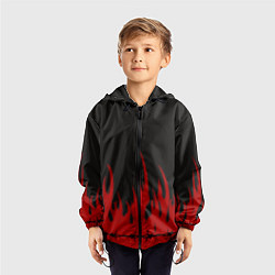 Ветровка с капюшоном детская Pixel Fire, цвет: 3D-черный — фото 2