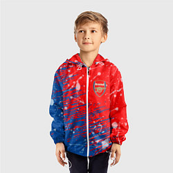 Ветровка с капюшоном детская Arsenal: Фирменные цвета, цвет: 3D-белый — фото 2