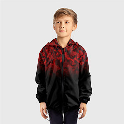 Ветровка с капюшоном детская BLACK RED CAMO RED MILLITARY, цвет: 3D-черный — фото 2