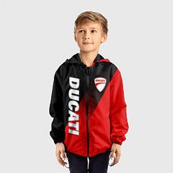 Ветровка с капюшоном детская DUCATI RED DEVIL MOTOCYCLE, цвет: 3D-черный — фото 2