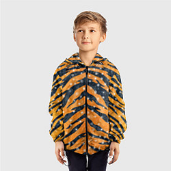 Ветровка с капюшоном детская Новогодняя шкура тигра, цвет: 3D-черный — фото 2