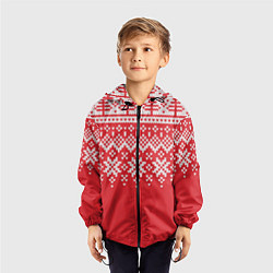 Ветровка с капюшоном детская Knitted Pattern, цвет: 3D-черный — фото 2