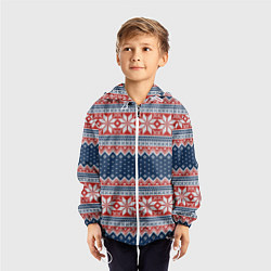 Ветровка с капюшоном детская Knitted Pattern, цвет: 3D-белый — фото 2