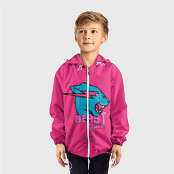 Ветровка с капюшоном детская Mr Beast Gaming Full Print Pink edition, цвет: 3D-белый — фото 2