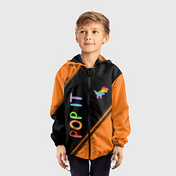 Ветровка с капюшоном детская ПОП ИТ - ДИНОЗАВР - Краска, цвет: 3D-черный — фото 2