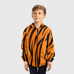 Ветровка с капюшоном детская Текстура тиграtiger, цвет: 3D-черный — фото 2