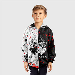 Ветровка с капюшоном детская Code Vein Logo, цвет: 3D-белый — фото 2