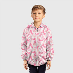 Ветровка с капюшоном детская Розовые Единороги, цвет: 3D-белый — фото 2