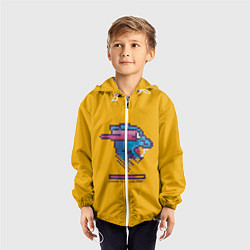 Ветровка с капюшоном детская Mr Beast Pixel Art, цвет: 3D-белый — фото 2
