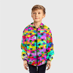 Ветровка с капюшоном детская Психоделические взгляды, цвет: 3D-черный — фото 2