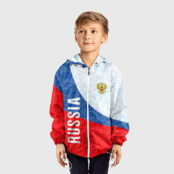 Ветровка с капюшоном детская RUSSIA SPORT STYLE РОССИЯ СПОРТИВНЫЙ СТИЛЬ, цвет: 3D-белый — фото 2