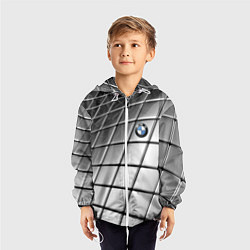 Ветровка с капюшоном детская BMW pattern 2022, цвет: 3D-белый — фото 2