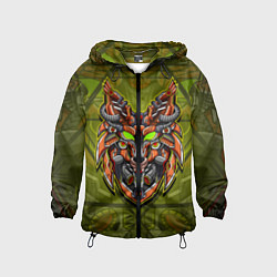 Ветровка с капюшоном детская Кибер-лис, цвет: 3D-черный