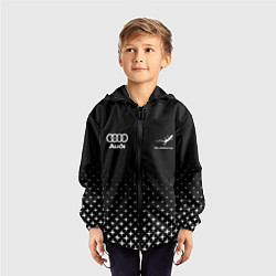 Ветровка с капюшоном детская Audi, Ауди, Звезды, цвет: 3D-черный — фото 2