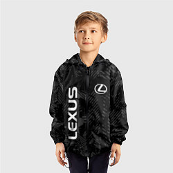 Ветровка с капюшоном детская Lexus, Лексус черно серый, цвет: 3D-черный — фото 2