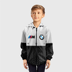 Ветровка с капюшоном детская BMW БМВ СТАЛЬ, цвет: 3D-черный — фото 2
