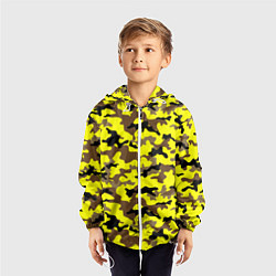 Ветровка с капюшоном детская Камуфляж Жёлто-Коричневый, цвет: 3D-белый — фото 2
