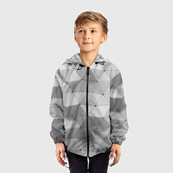 Ветровка с капюшоном детская Объемные Треугольники 3d, цвет: 3D-черный — фото 2