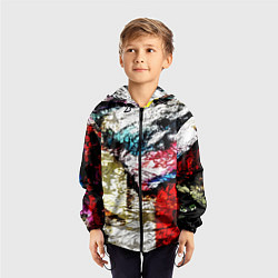 Ветровка с капюшоном детская Fashion pattern Abstraction Impression, цвет: 3D-черный — фото 2