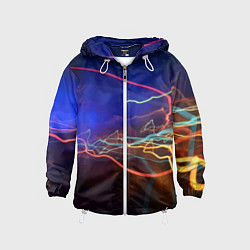 Ветровка с капюшоном детская Neon vanguard pattern Lightning Fashion 2023, цвет: 3D-белый