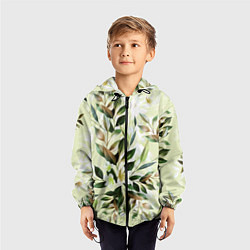Ветровка с капюшоном детская Цветы Липовый Сад, цвет: 3D-черный — фото 2
