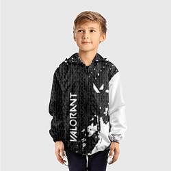 Ветровка с капюшоном детская Valorant - Паттерн надписи, цвет: 3D-черный — фото 2