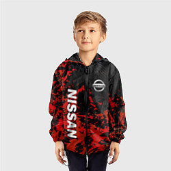 Ветровка с капюшоном детская Nissan Спортивный стиль, цвет: 3D-черный — фото 2
