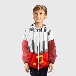 Ветровка с капюшоном детская Клавиши фортепиано как картошка фри, цвет: 3D-белый — фото 2