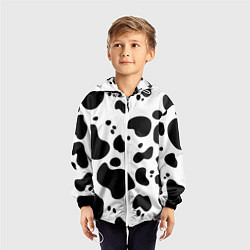 Ветровка с капюшоном детская Пятна Далматина, цвет: 3D-белый — фото 2
