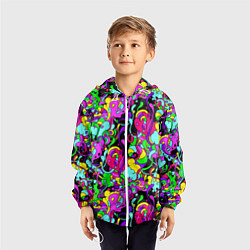 Ветровка с капюшоном детская Щупальца и слизь, цвет: 3D-белый — фото 2