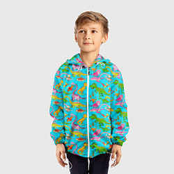Ветровка с капюшоном детская FUNNY DINOSAURS, цвет: 3D-белый — фото 2