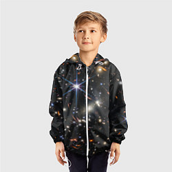 Ветровка с капюшоном детская NASA: Скопление Галактик, цвет: 3D-белый — фото 2